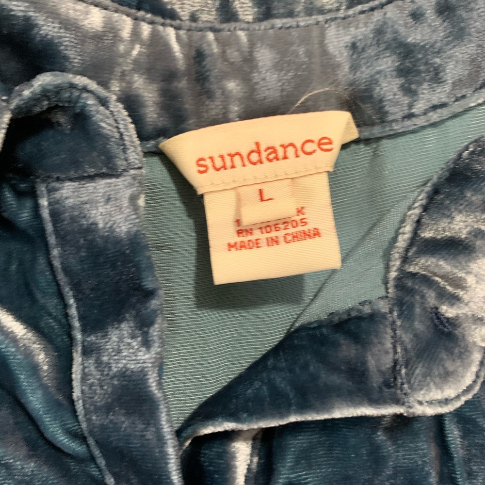 Sundance | Crushed Velvet Button Down Top Large - Picture 3 of 6